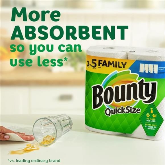 Quick Size Paper Towels, White, 8 Family Rolls = 20 Regular Rolls - Picture 3 of 7